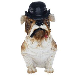 Universal Statuary Bulldog Statue With Cigar & Bowler Hat 1995 Resin